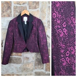 Mise en Scene by Ruffian 0 Floral Brocade Jacquard Cropped Jacket Blazer